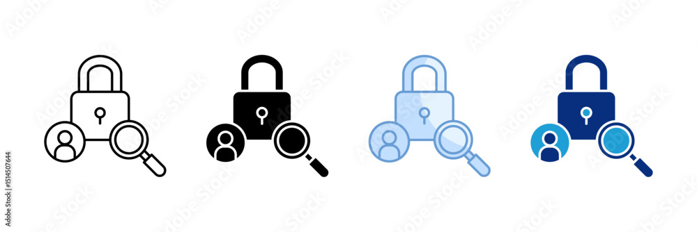Aufkleber user access review icon set multiple style collection