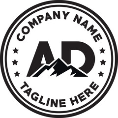 AD simple mountain silhouette logo
