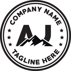 AJ simple mountain silhouette logo