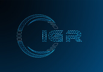 IGR low poly letter logo vector design. IGR lower poly logo design. Low poly logo.
