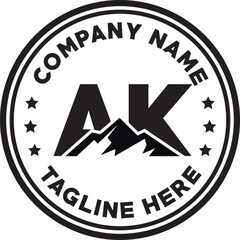 AK simple mountain silhouette logo