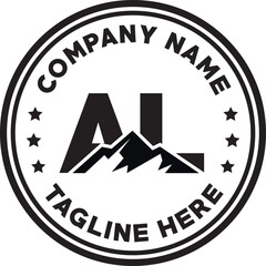 AL simple mountain silhouette logo