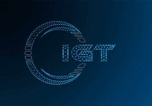 IGT low poly letter logo vector design. IGT lower poly logo design. Low poly logo.