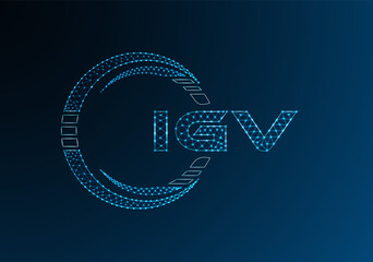 IGV low poly letter logo vector design. IGV lower poly logo design. Low poly logo.