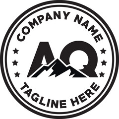AQ simple mountain silhouette logo