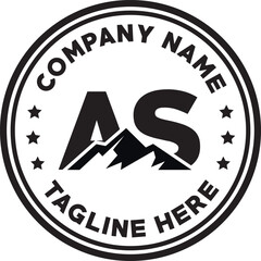 AS simple mountain silhouette logo