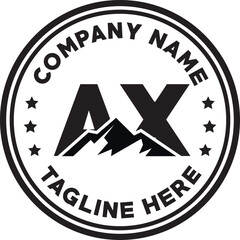 AX simple mountain silhouette logo