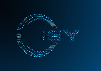 IGY low poly letter logo vector design. IGY lower poly logo design. Low poly logo.