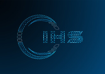 IHS low poly letter logo vector design. IHS lower poly logo design. Low poly logo.