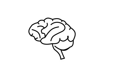 Brain Icon Vector – Human Intelligence Symbol, Flat Design Illustration