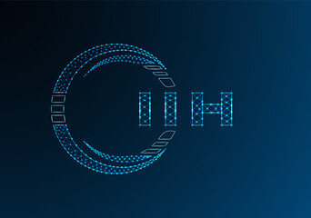 IIH low poly letter logo vector design. IIH lower poly logo design. Low poly logo.