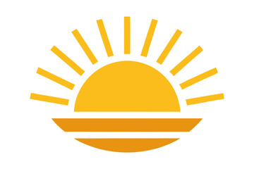 Shining Golden Sun Logo Icon Vector Illustration