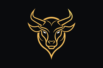 Obraz premium Luxury Geometric Bull Logo Branding Art