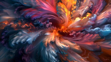 Naklejka premium A burst of dynamic colors swirling and flowing together energetically.