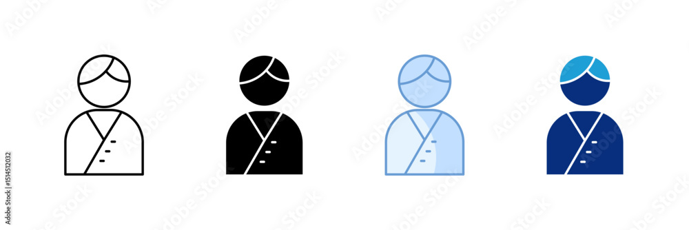Poster therapist icon set multiple style collection