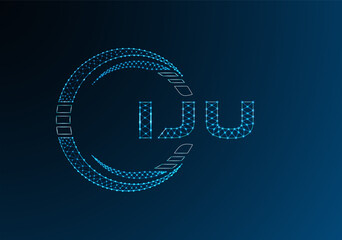 IJU low poly letter logo vector design. IJU lower poly logo design. Low poly logo.