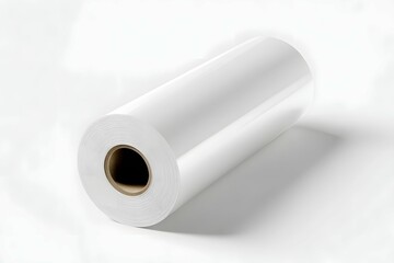 Insulation roll packaging mockup with crisp shadows and clean background.