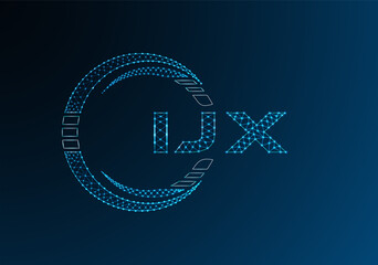 IJX low poly letter logo vector design. IJX lower poly logo design. Low poly logo.