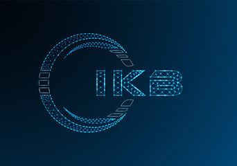 IKB low poly letter logo vector design. IKB lower poly logo design. Low poly logo.