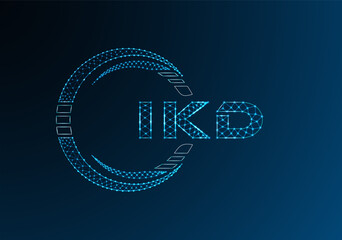 IKD low poly letter logo vector design. IKD lower poly logo design. Low poly logo.