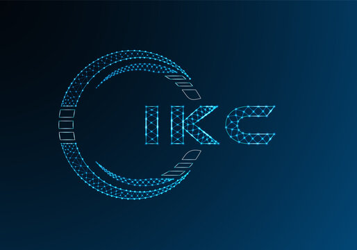 IKC low poly letter logo vector design. IKC lower poly logo design. Low poly logo.