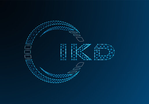 IKD low poly letter logo vector design. IKD lower poly logo design. Low poly logo.