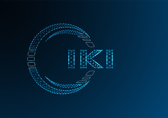 IKI low poly letter logo vector design. IKI lower poly logo design. Low poly logo.