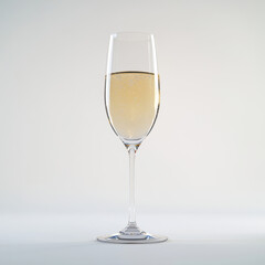 Fototapeta premium Sparkling wine glass, studio shot, white background, celebration on a white background JPG with generative A.I.
