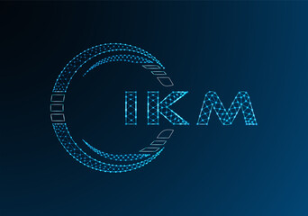 IKM low poly letter logo vector design. IKM lower poly logo design. Low poly logo.