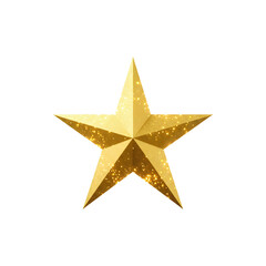 Obraz premium Shiny golden five-point star ornament ideal for awards or holiday decor