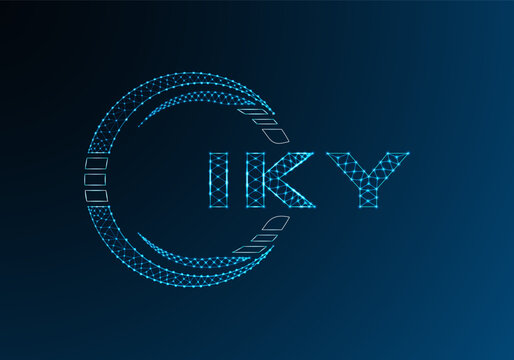 IKY low poly letter logo vector design. IKY lower poly logo design. Low poly logo.