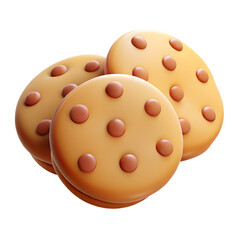 3d cookies On a transparent background