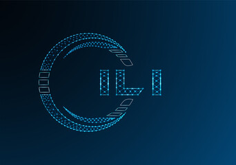ILI low poly letter logo vector design. ILI lower poly logo design. Low poly logo.