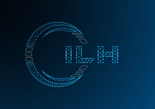 ILH low poly letter logo vector design. ILH lower poly logo design. Low poly logo.