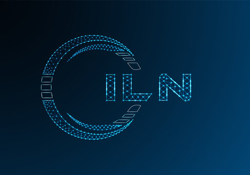 ILN low poly letter logo vector design. ILN lower poly logo design. Low poly logo.