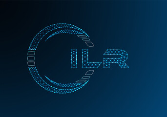 ILR low poly letter logo vector design. ILR lower poly logo design. Low poly logo.