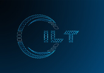 ILT low poly letter logo vector design. ILT lower poly logo design. Low poly logo.
