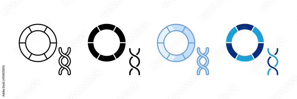 Poster genome map icon set multiple style collection