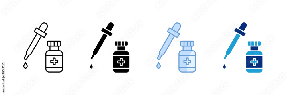 Poster pipette icon set multiple style collection