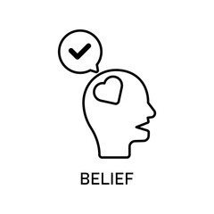 Icon a belief, isolated against a clean background.