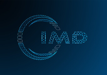 IMD low poly letter logo vector design. IMD lower poly logo design. Low poly logo.