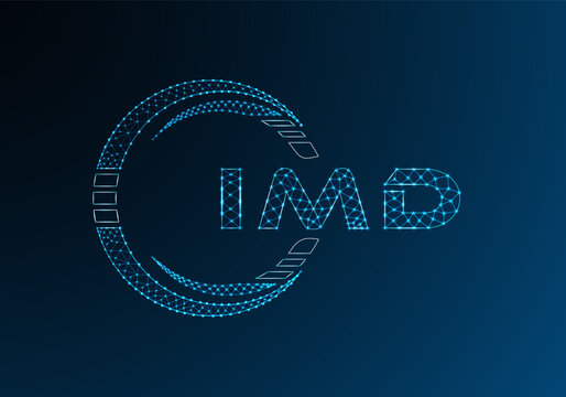 IMD low poly letter logo vector design. IMD lower poly logo design. Low poly logo.