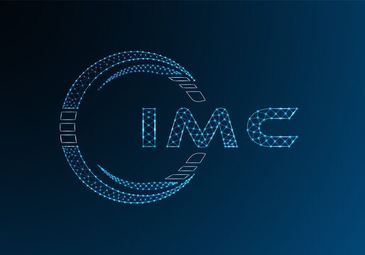 IMC low poly letter logo vector design. IMC lower poly logo design. Low poly logo.