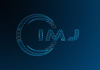 IMJ low poly letter logo vector design. IMJ lower poly logo design. Low poly logo.