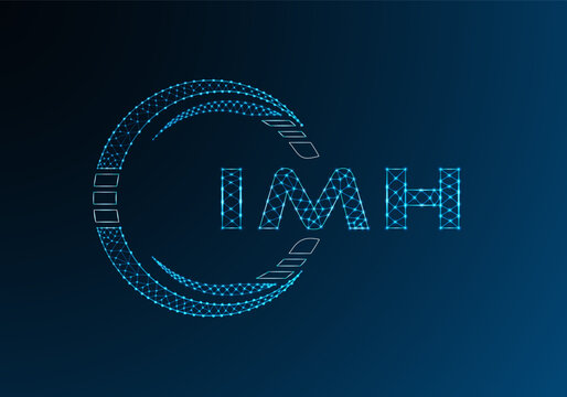 IMH low poly letter logo vector design. IMH lower poly logo design. Low poly logo.