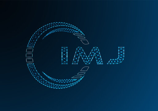 IMJ low poly letter logo vector design. IMJ lower poly logo design. Low poly logo.