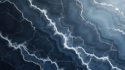 Abstract dark blue marble texture with white crackle effect for background design