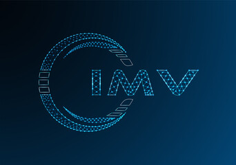 IMV low poly letter logo vector design. IMV lower poly logo design. Low poly logo.