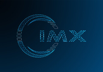 IMX low poly letter logo vector design. IMX lower poly logo design. Low poly logo.
