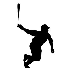 Baseball Batter Swinging the Bat Silhouette